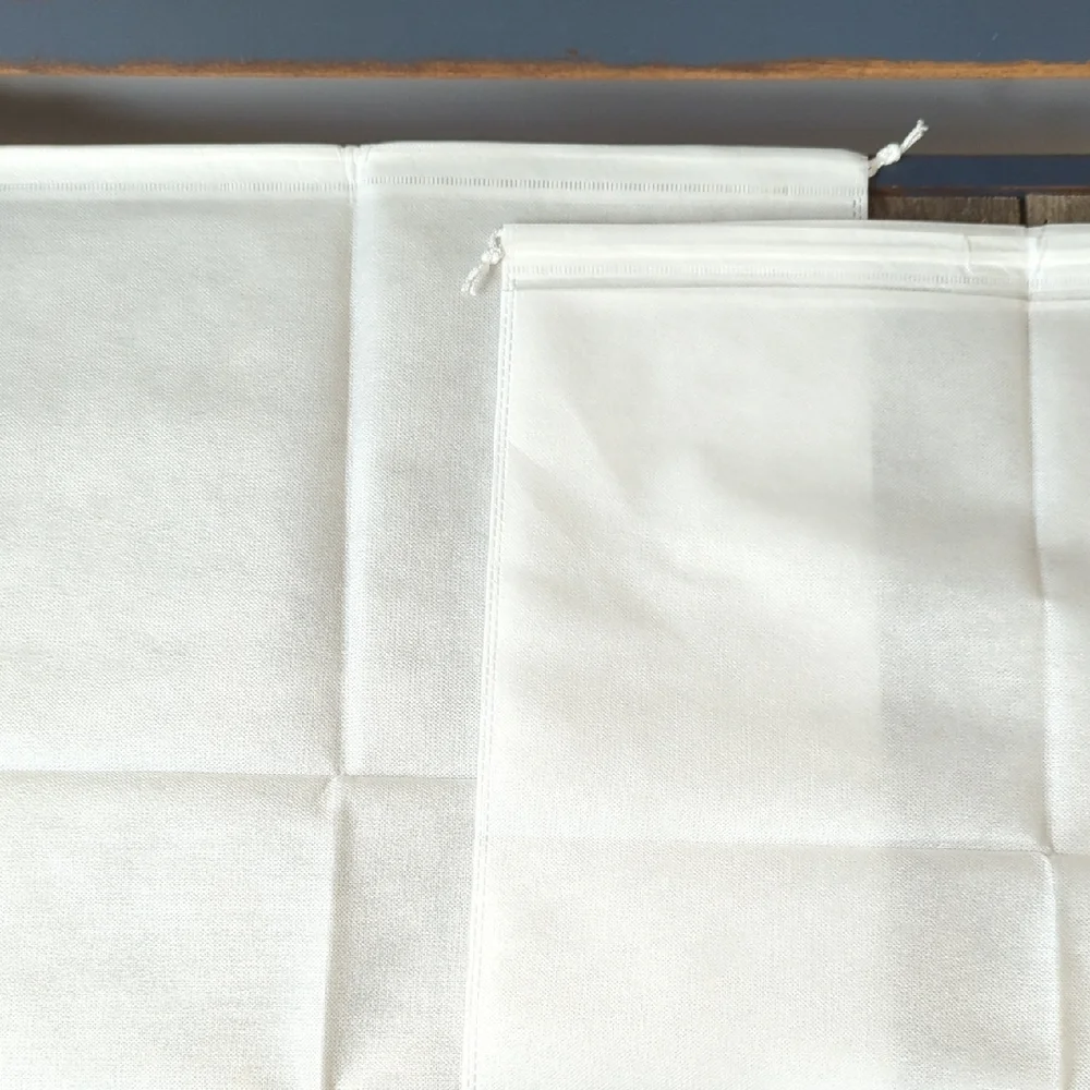 TWO Large Dust Cover FABRIC Storage Bags Eco-friendly -White